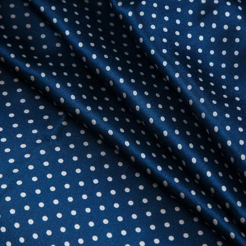 Шелк натуральный 064-17172 темно-синий принтованный