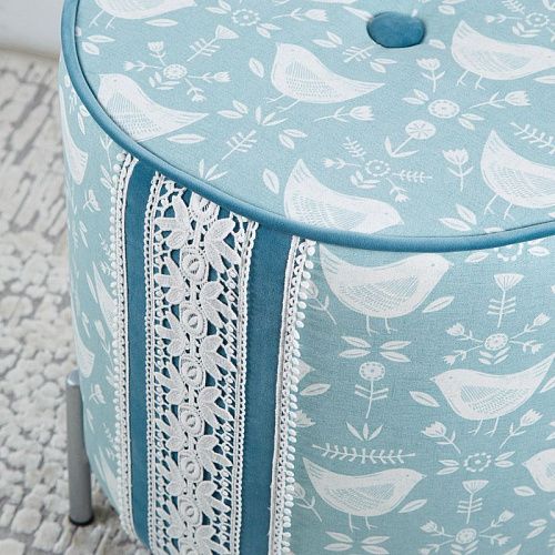 Пуф круглый D 49 см H 54 см мятный 521249