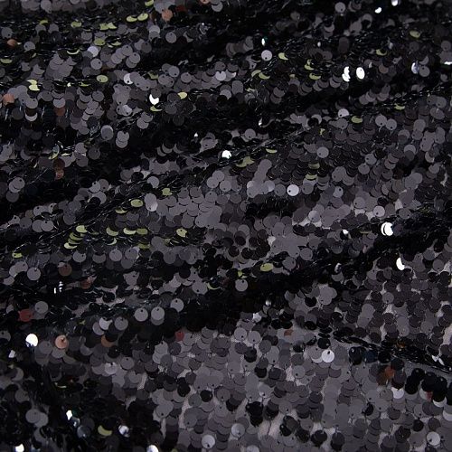 Пайетки на сетке 050-19866 черный