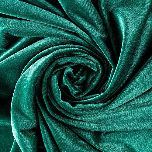 Бархат стрейч К25-761 темно-изумрудный однотонный
