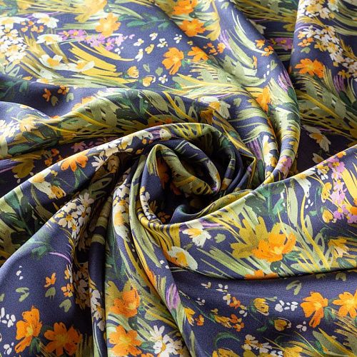 Вискоза 009-01082 темно-синий принтованный