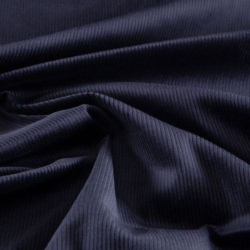 Вельвет стрейч 008-20771 чернильный однотонный