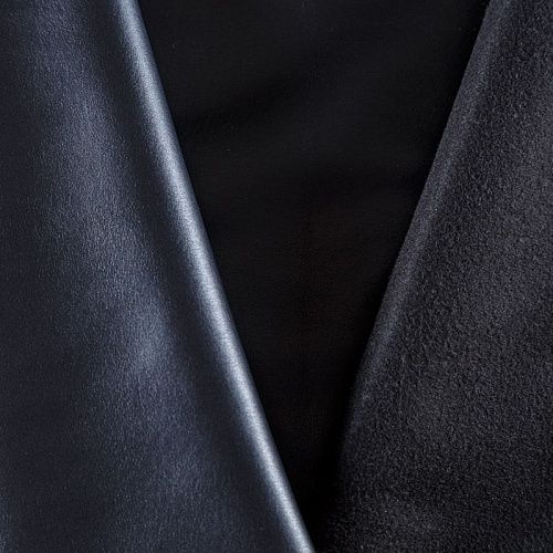 Экокожа на флисе 070-06575 черный однотонный