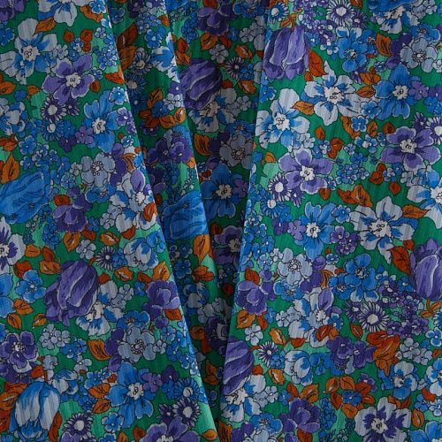 Хлопок фактурный 063-16126 бирюзово-голубой принтованный