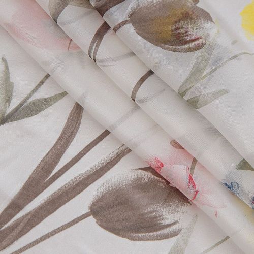 Шифон 068-16754 белый принтованный