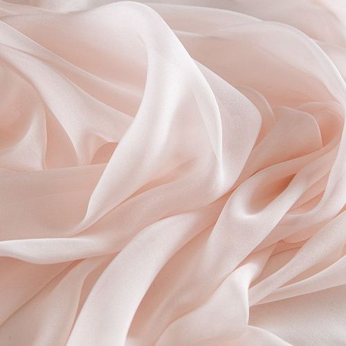 Шифон шелковый 068-16815 разбеленный персиковый однотонный