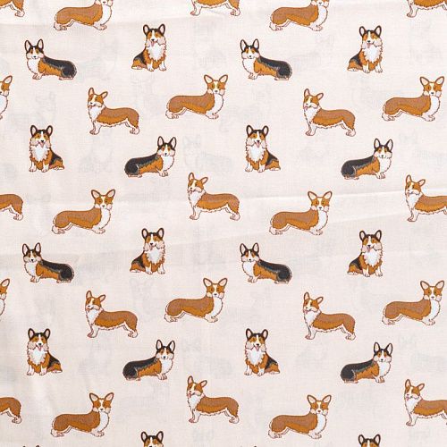 Перкаль 007-09342 кремово-бежевый принтованный