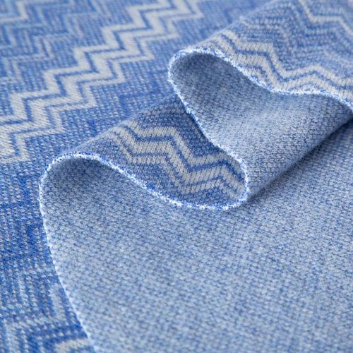 Трикотаж шерстяной вязаный Missoni 056-19778 бело-голубой