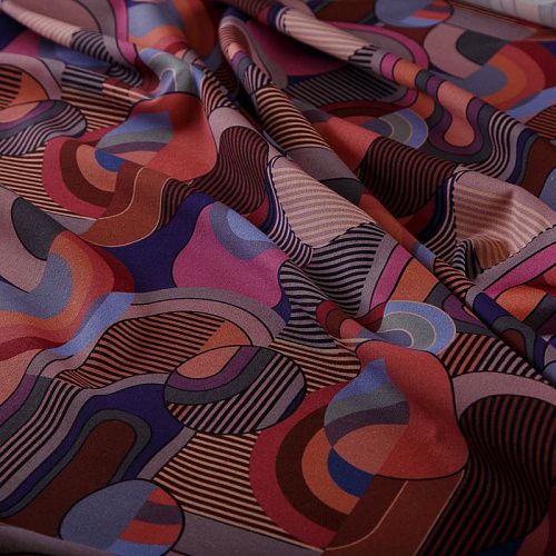 Шерсть стрейч плательная Emilio Pucci 066-19115 бордовый мультиколор