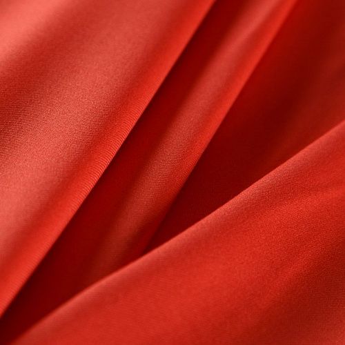 Ткань костюмная стрейч 025-15236 красно-оранжевый однотонный