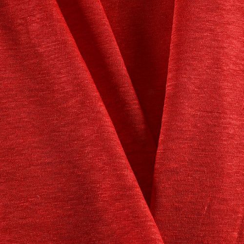 Трикотаж 056-11943 оранжево-красный однотонный