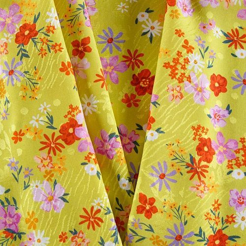 Вискоза 009-12435 лимонный принтованный