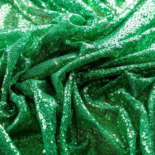 Пайетки на сетке 055-02822 зеленый однотонный