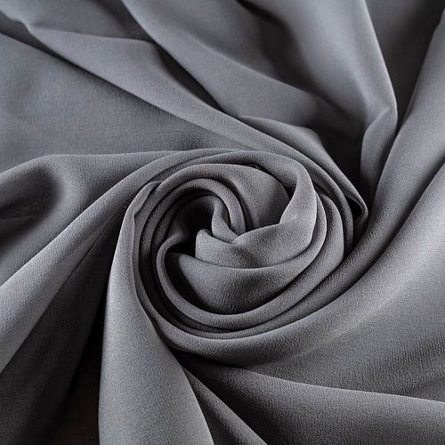 Шифон натуральный К36-134 серый однотонный