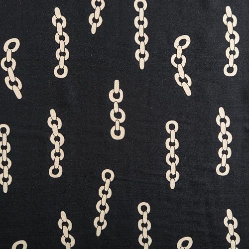 Штапель 069-06810 черный принтованный