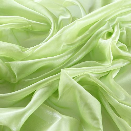 Шифон с напылением 068-09640 лаймовый мусс однотонный