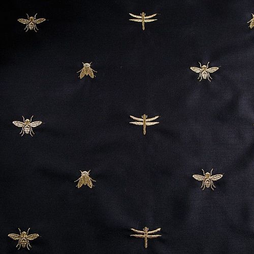 Ткань костюмная с вышивкой 025-12279 черный