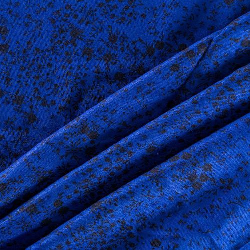 Твил-штапель 069-04016 кобальтовый принтованный