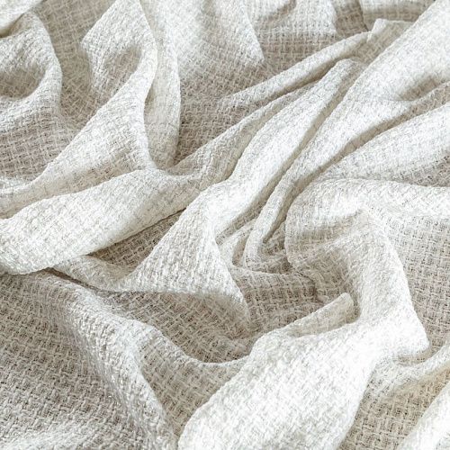 Твид шанель 052-04393 серебристо-белый