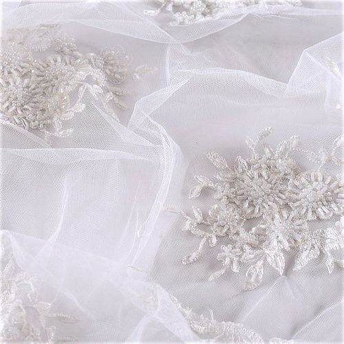 Гипюр с бисером 012-09112