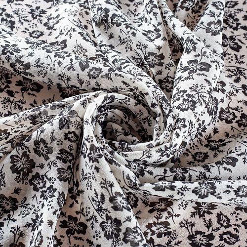 Креп-шифон 027-01427 белый принтованный