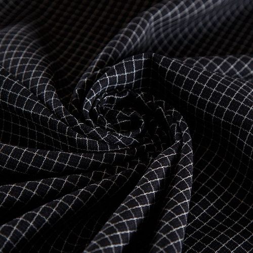 Ткань костюмная 025-16270 черно-белый клетка