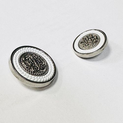 Пуговица S.STEFANO 23 мм на ножке металл 11296ПМ-23 белый/никель