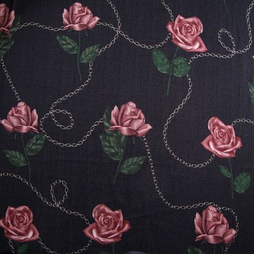 Вискоза 009-12198 черный принтованный