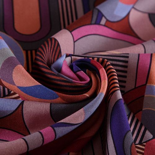 Шерсть стрейч плательная Emilio Pucci 066-19115 бордовый мультиколор