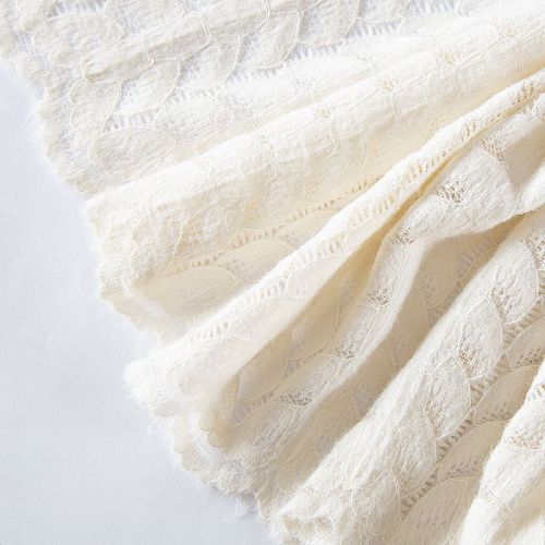 Трикотаж ажурный вязаный 056-20001 молочный