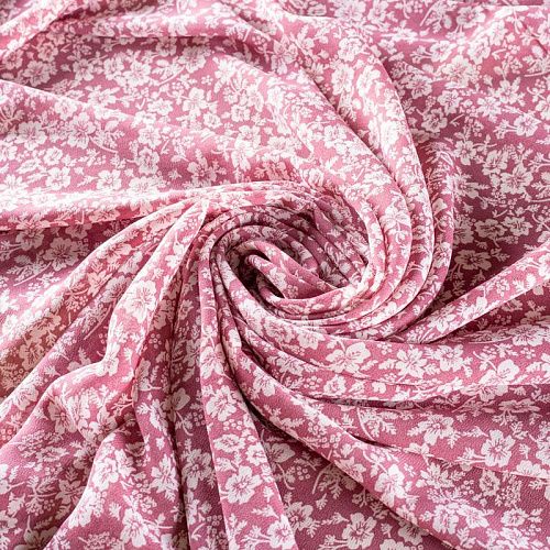 Креп-шифон 027-01414 розовый антик принтованный