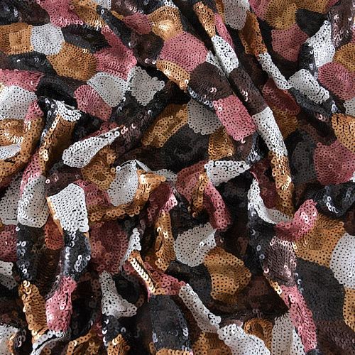 Пайетки на сетке 055-11778 мультиколор