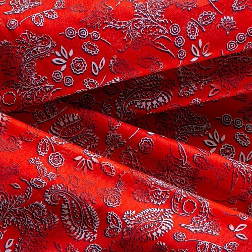 Батист 003-00869 красный принтованный