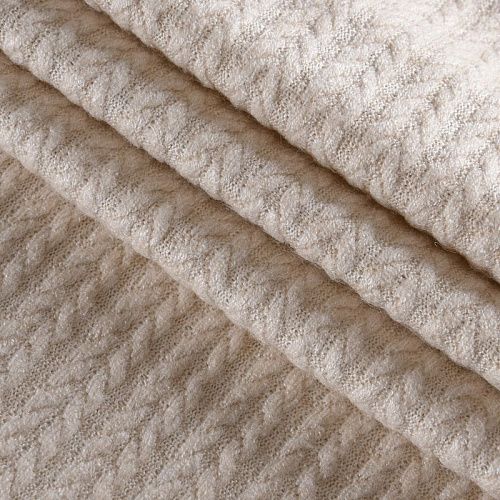 Трикотаж вязаный 056-11854 экрю однотонный