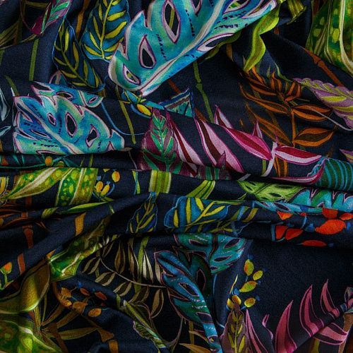 Трикотаж 056-14787 черный принтованный