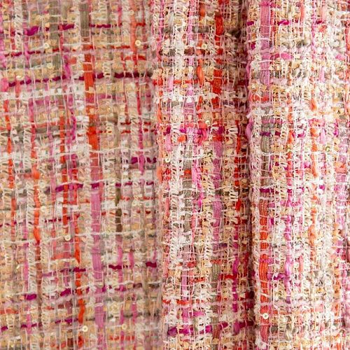 Твид шанель 1120-341-025-0004 розовый мультиколор