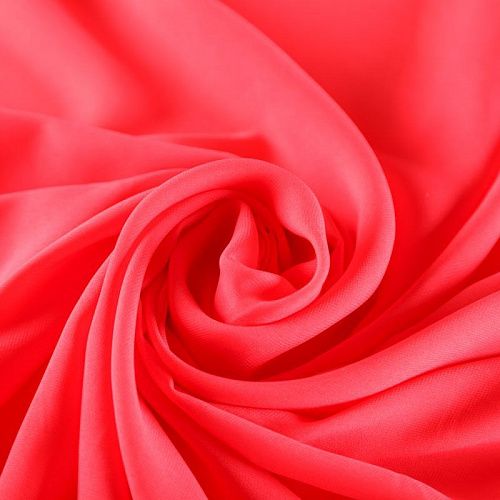 Шифон К28-033 красно-коралловый однотонный