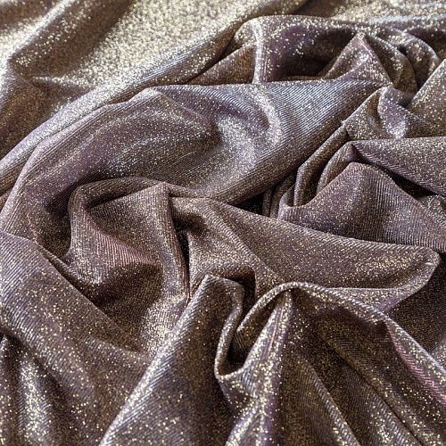 Трикотаж с люрексом 056-06045 баклажановый однотонный