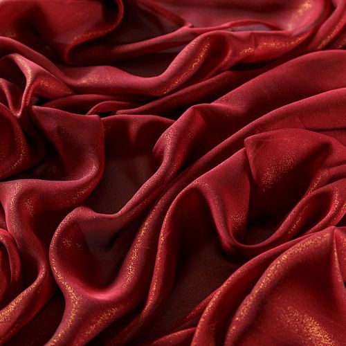 Шифон с напылением 068-09629 томатно-красный однотонный