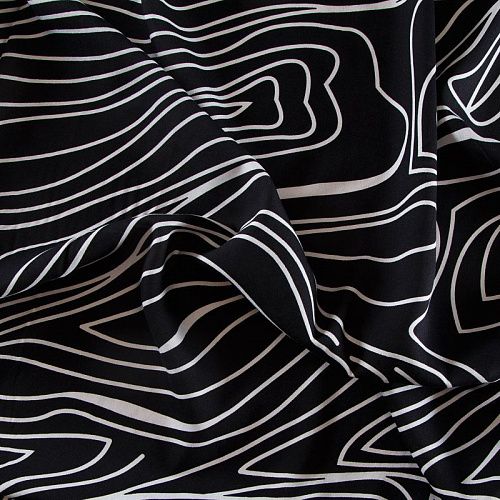 Штапель 069-17528 черный принтованный