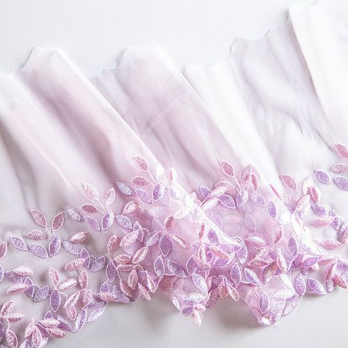 Кружево на сетке 220 мм Ф01-0004 фиолетово-сиреневый