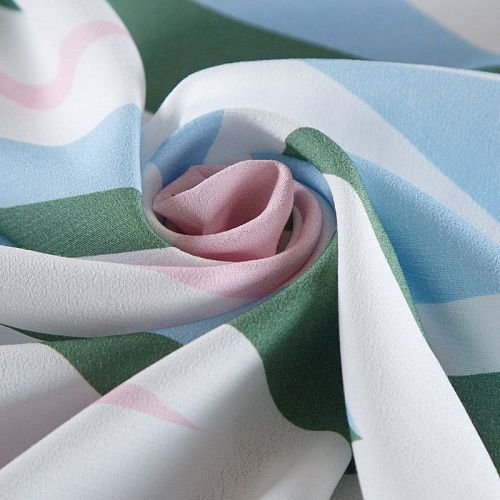 Креп вискозный 026-16551 белый/мультиколор