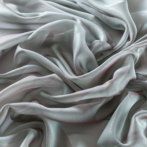 Шифон с напылением 068-09645 серо-красный хамелеон