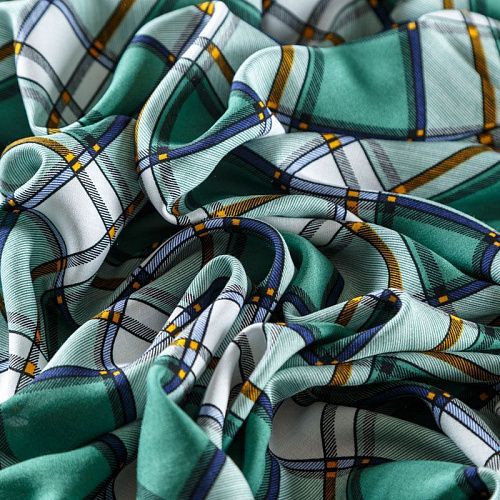 Штапель 069-08302 морской зеленый принтованный