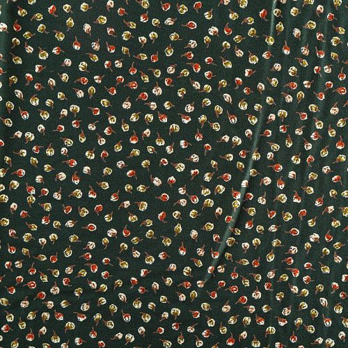 Твил-штапель 069-04665 темно-зеленый принтованный