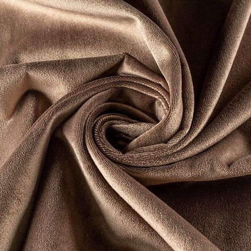 Ткань портьерная бархат 529-02-147 песочный однотонный