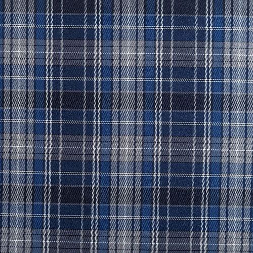 Ткань костюмная 025-05716 серо-синий клетка