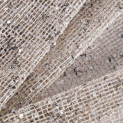 Сетка с пайетками 050-20753 льняной меланж