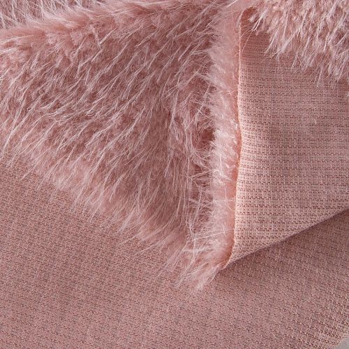 Мех искусственный на трикотажной основе 037-20750 пудрово-розовый