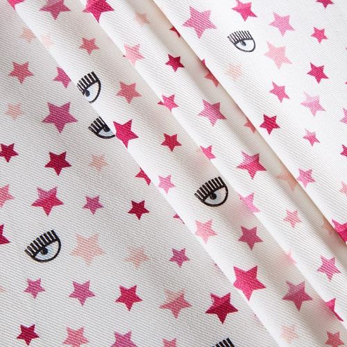 Джинс стрейч 015-12545 молочный принтованный